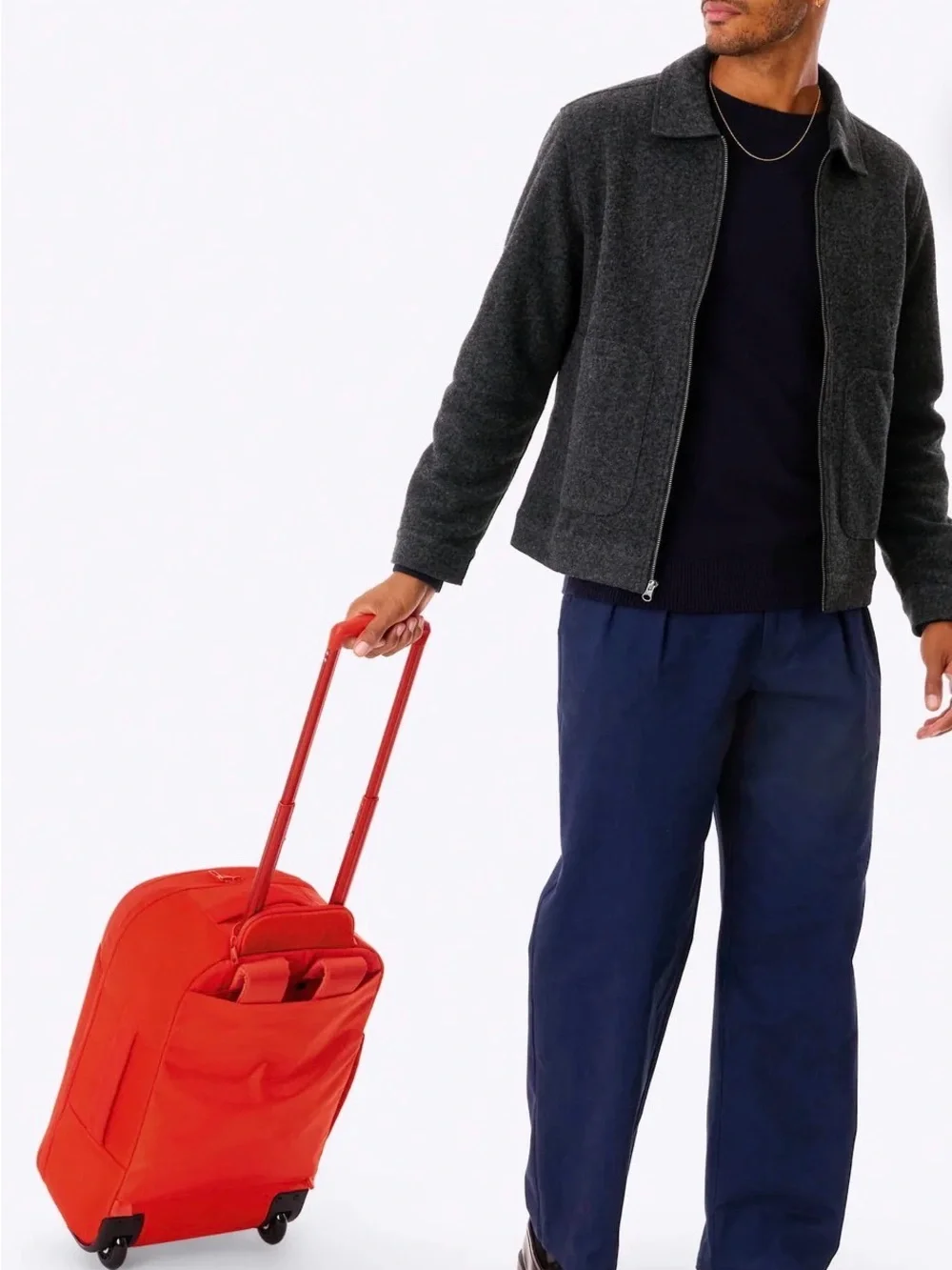 BÉIS summer travel bundle. Pro Hybrid Rolling Backpack & Travel Crossbody -Flame - Picture 4 of 10